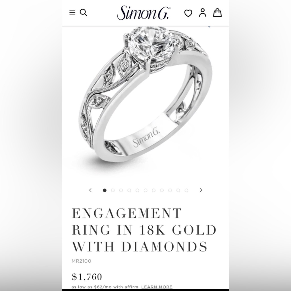 Simon G Engagement Ring Meyers Jewelers